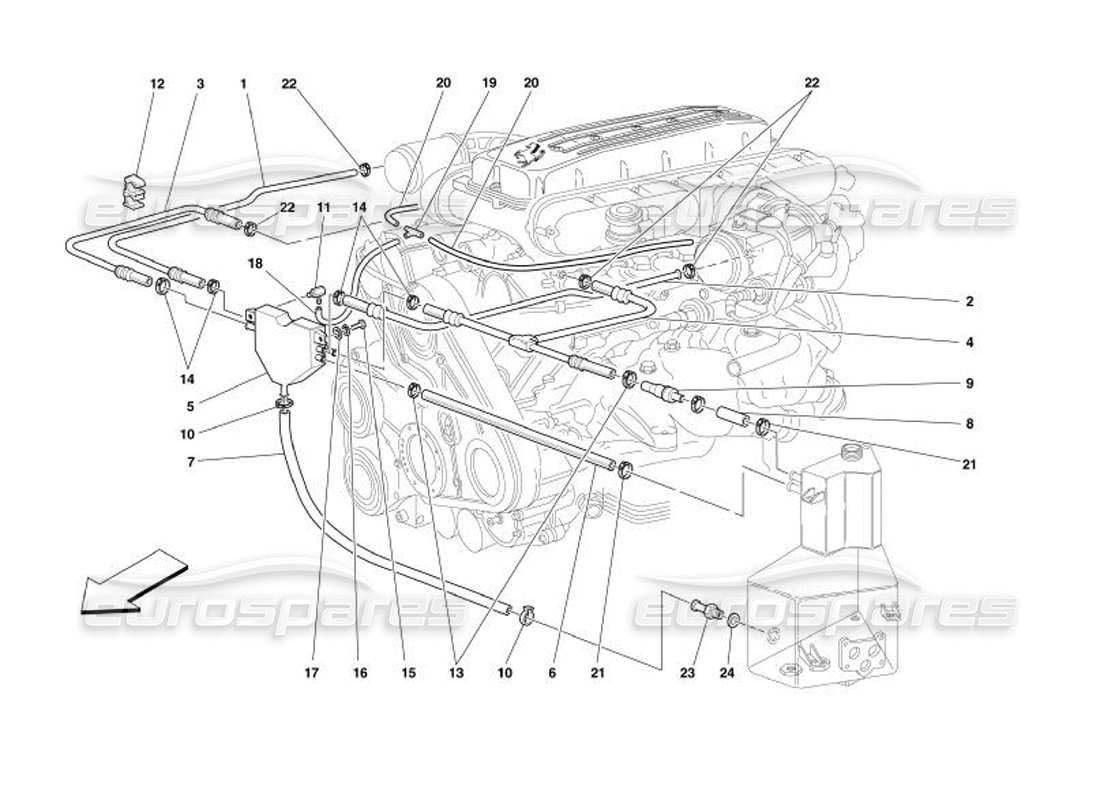 ferrari 575 superamerica blow - by system parts diagram