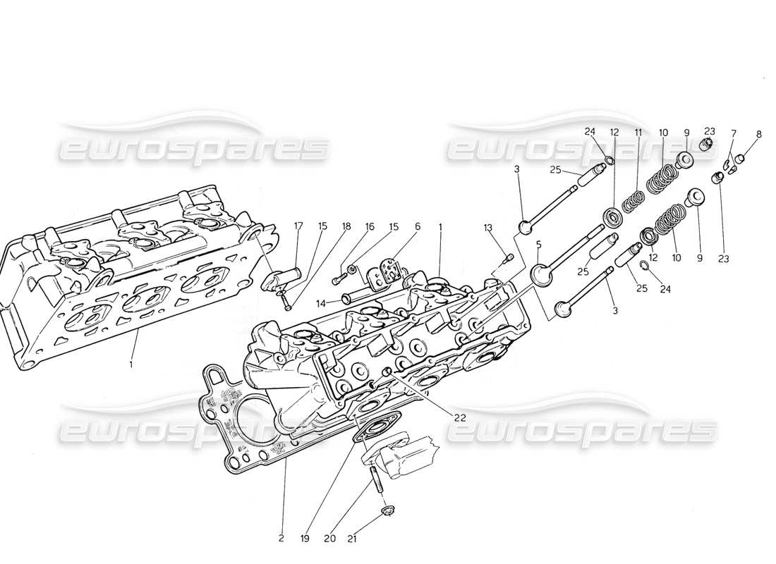 maserati biturbo spider cylinder heads parts diagram