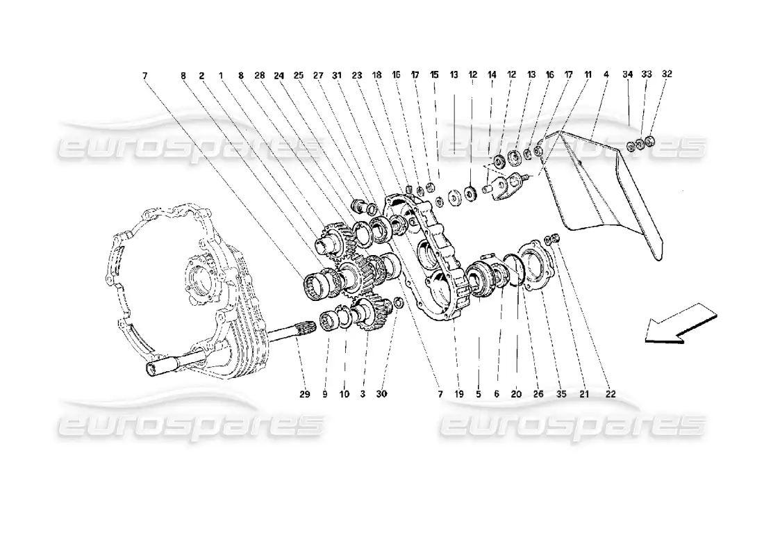 ferrari 512 m gearbox transmission parts diagram