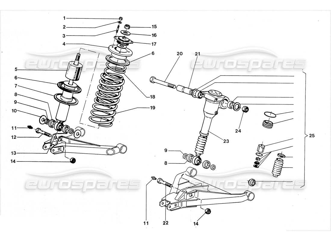 lamborghini lm002 (1988) shock absorber - hyda stop part diagram