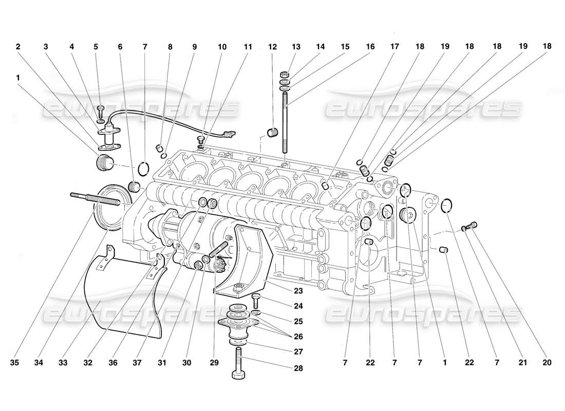 lamborghini diablo vt (1994) crancase parts diagram