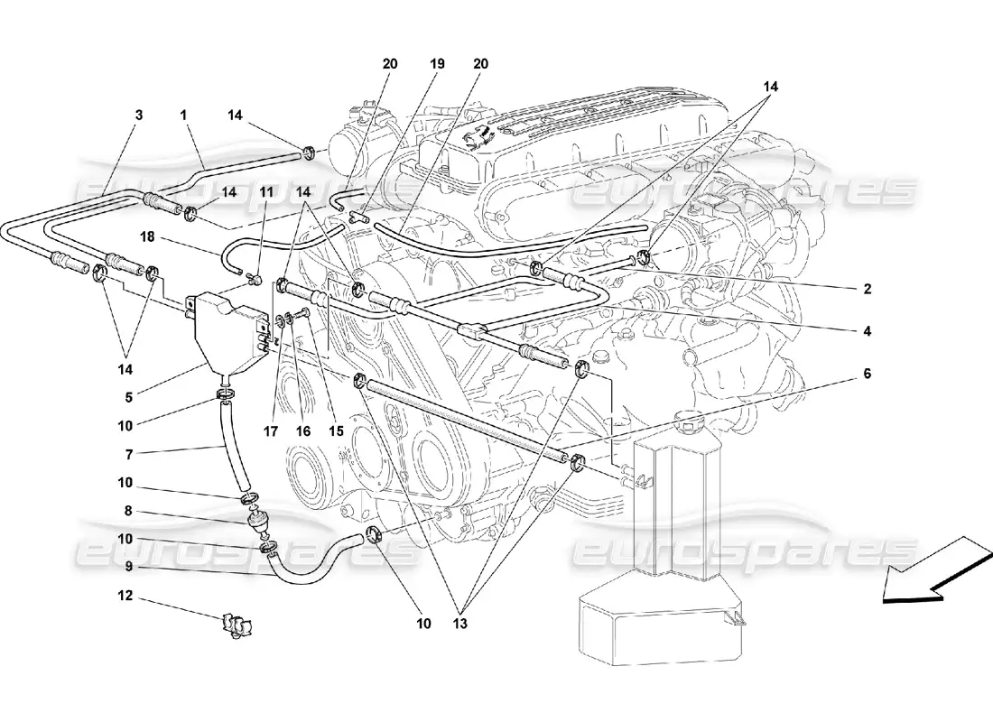 ferrari 550 maranello blow - by system parts diagram