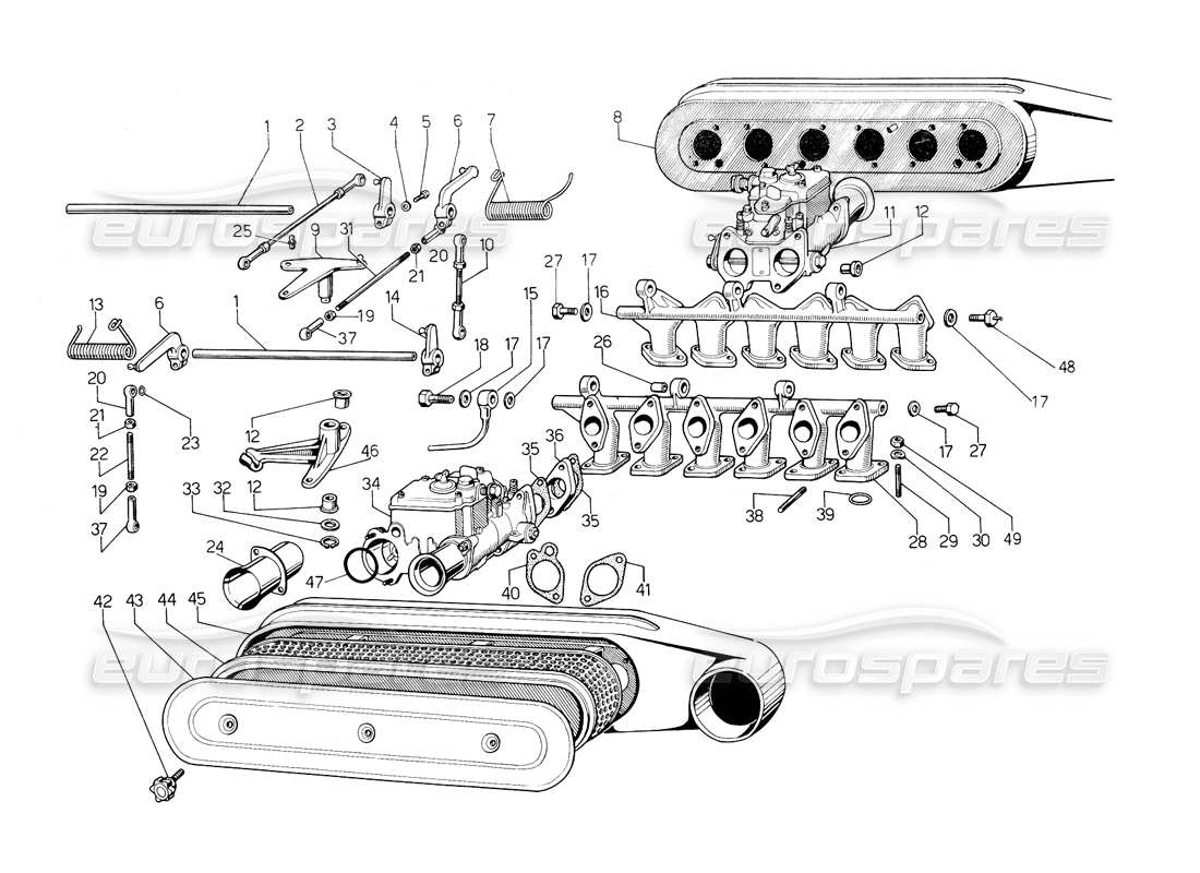 lamborghini countach 5000 s (1984) fuel system part diagram