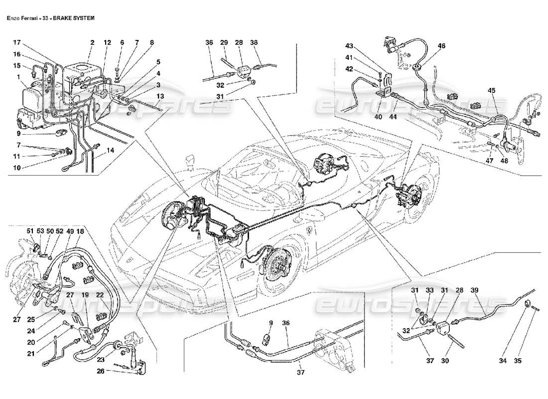 ferrari enzo brake system parts diagram
