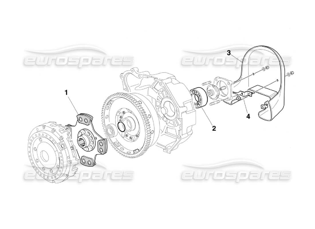 ferrari 355 challenge (1996) clutch disc - heat shield parts diagram