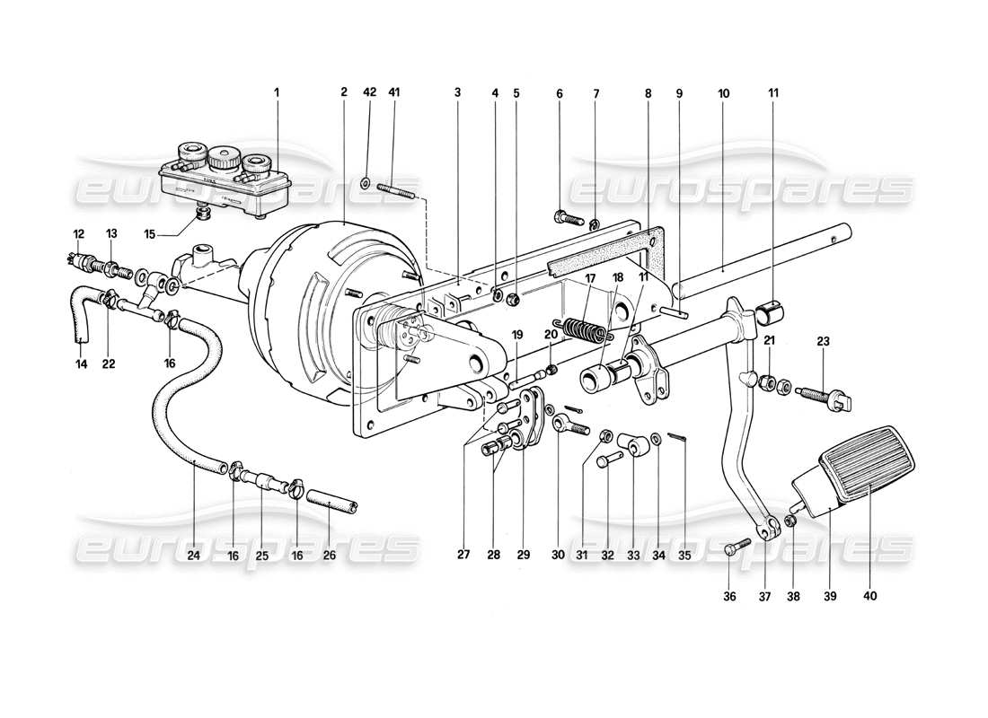 ferrari 400i (1983 mechanical) brakes hydraulic controll (400 automatic - valid for lhd versions) part diagram