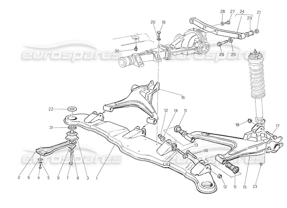 maserati biturbo spider rear suspension part diagram