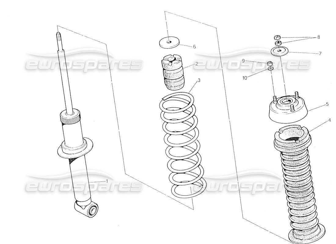 maserati biturbo spider rear shock absorber part diagram