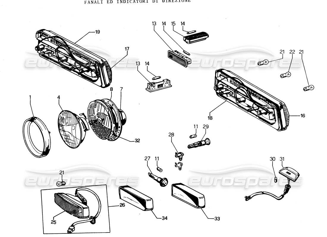 lamborghini espada lights parts diagram