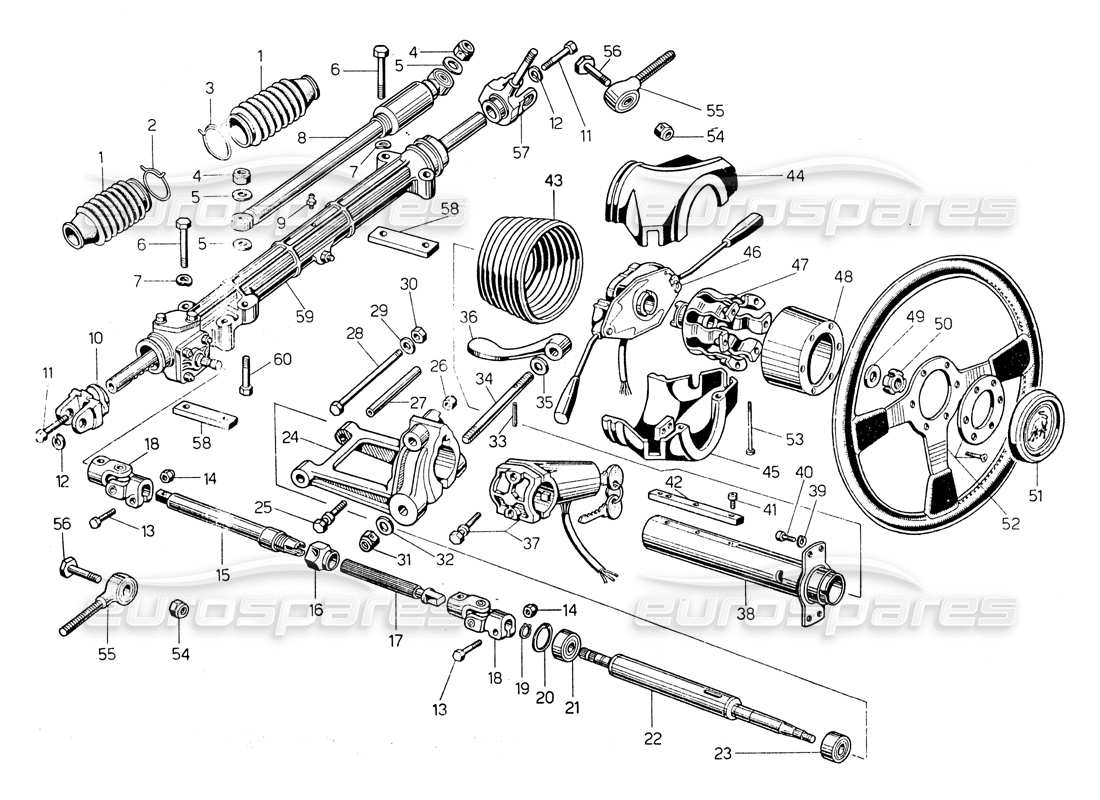 lamborghini countach lp400 steering parts diagram