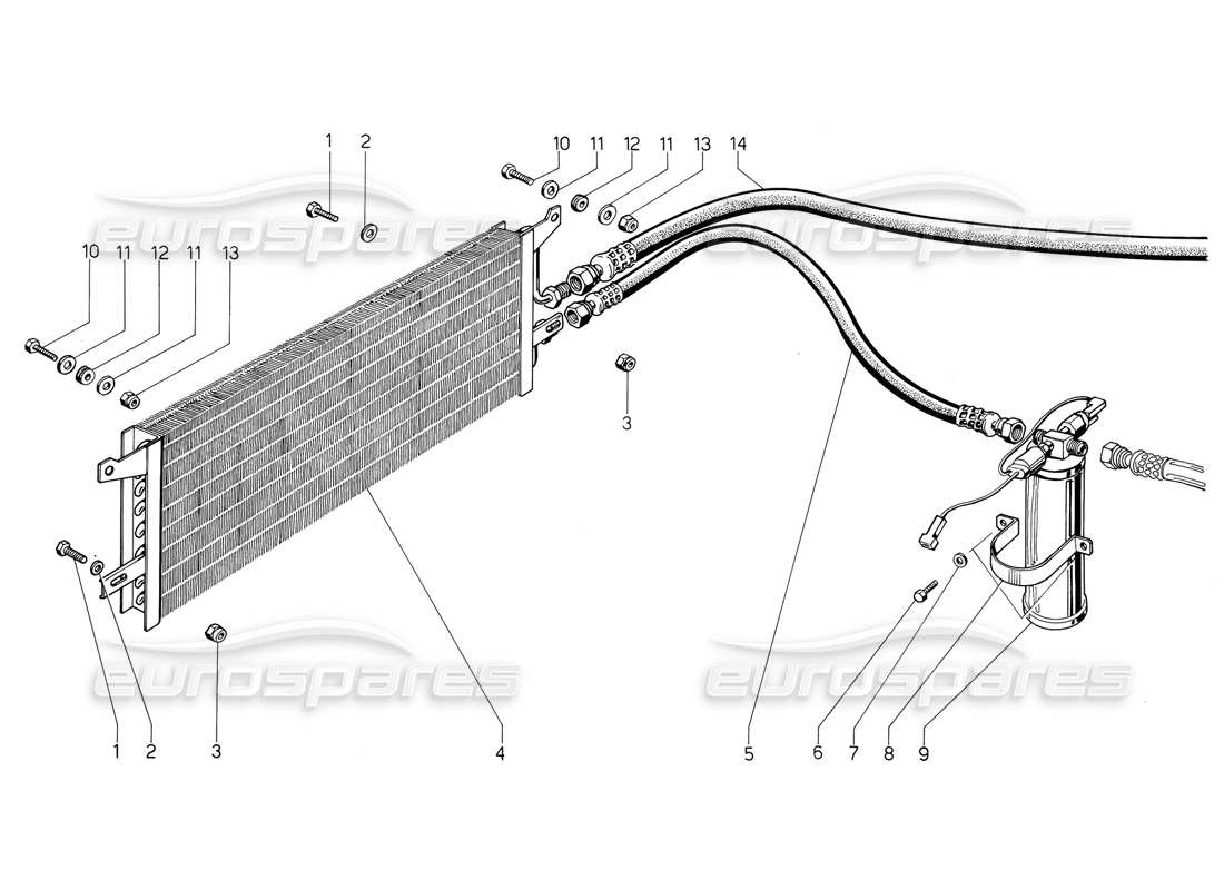 lamborghini jalpa 3.5 (1984) air conditioning parts diagram