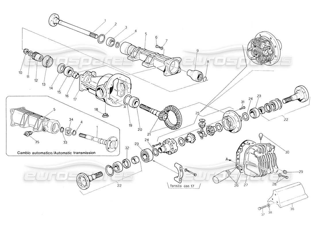 maserati biturbo spider differential part diagram