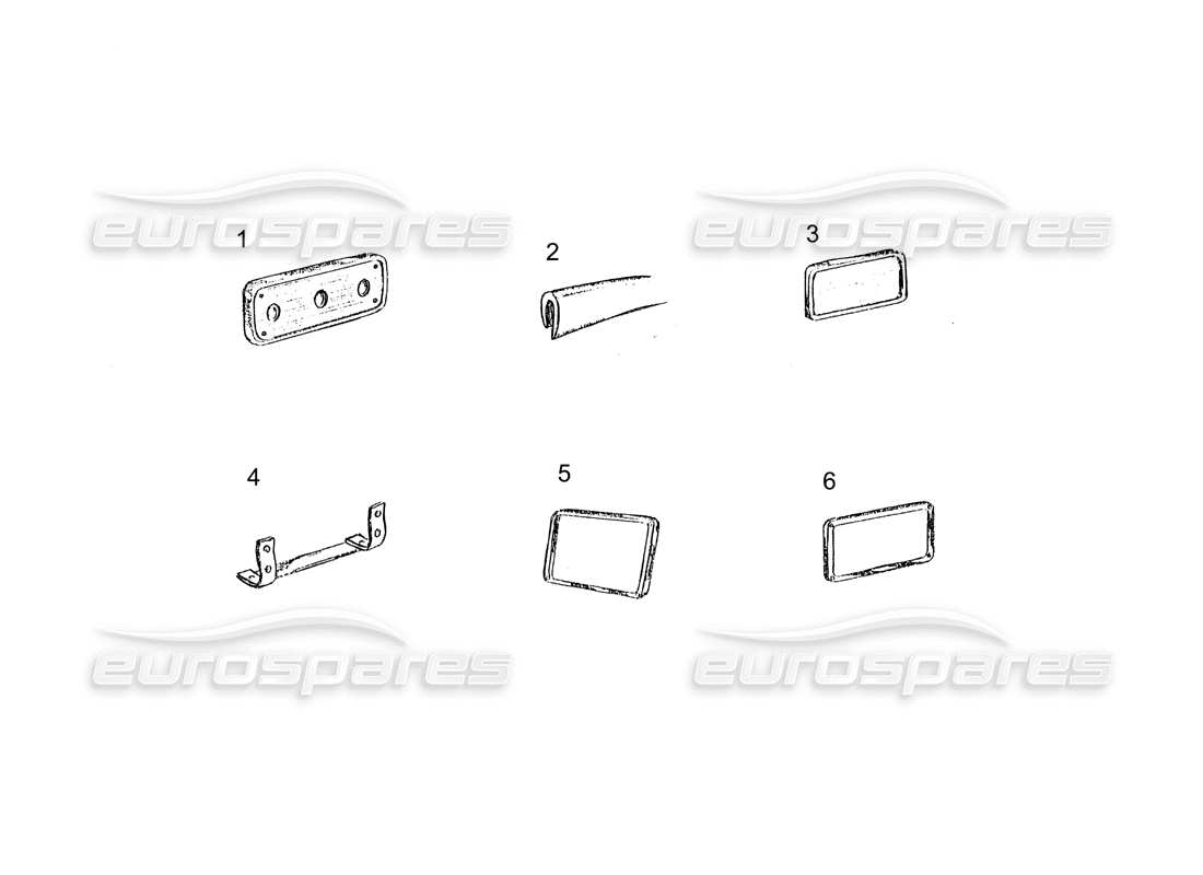 ferrari 250 gt (coachwork) number plate trims parts diagram