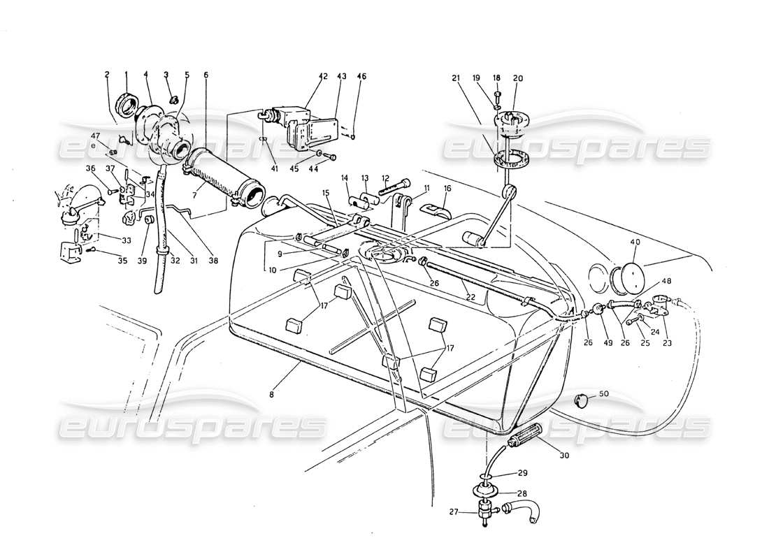 maserati biturbo 2.5 (1984) fuel tank part diagram