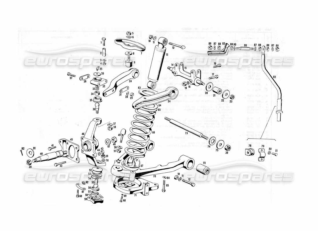 maserati indy 4.2 front suspension part diagram