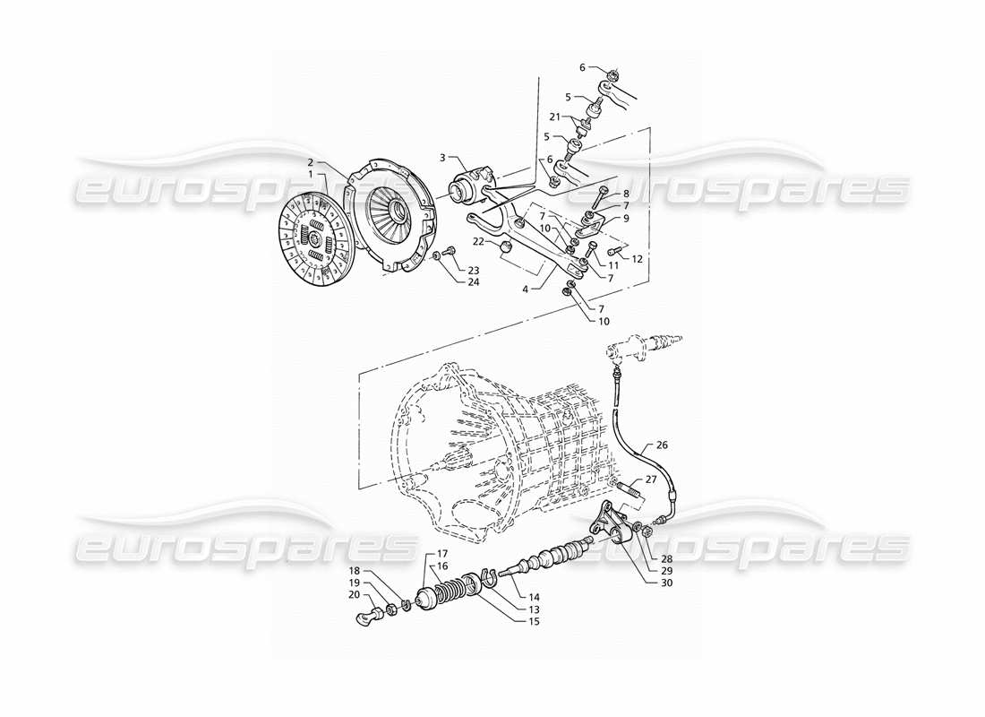 maserati qtp v8 (1998) clutch parts diagram