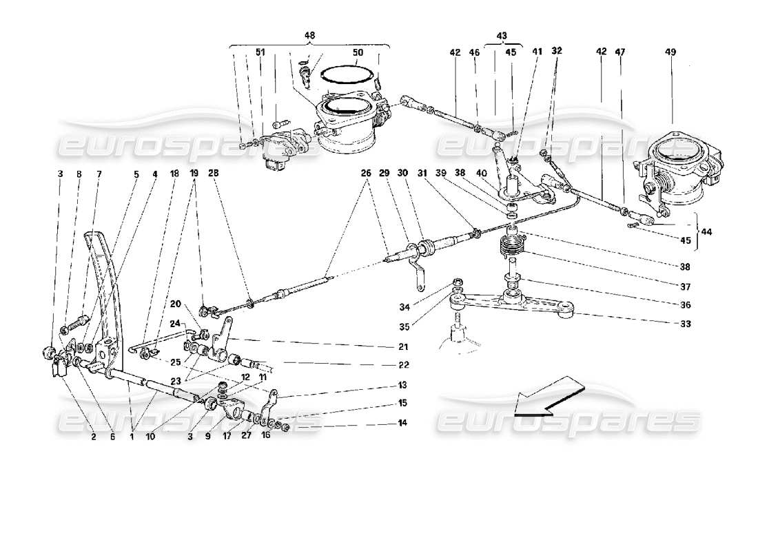 ferrari 512 tr throttle control -valid for gd- parts diagram