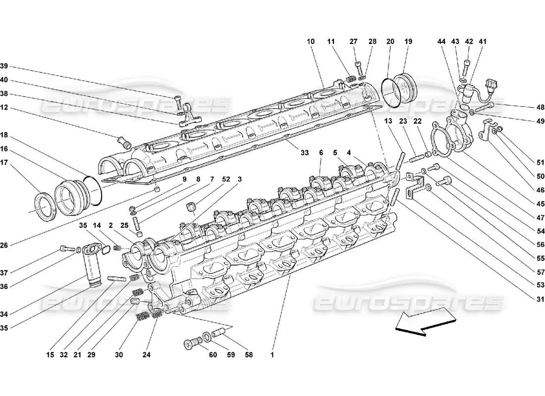ferrari 550 maranello rh cylinder head parts diagram