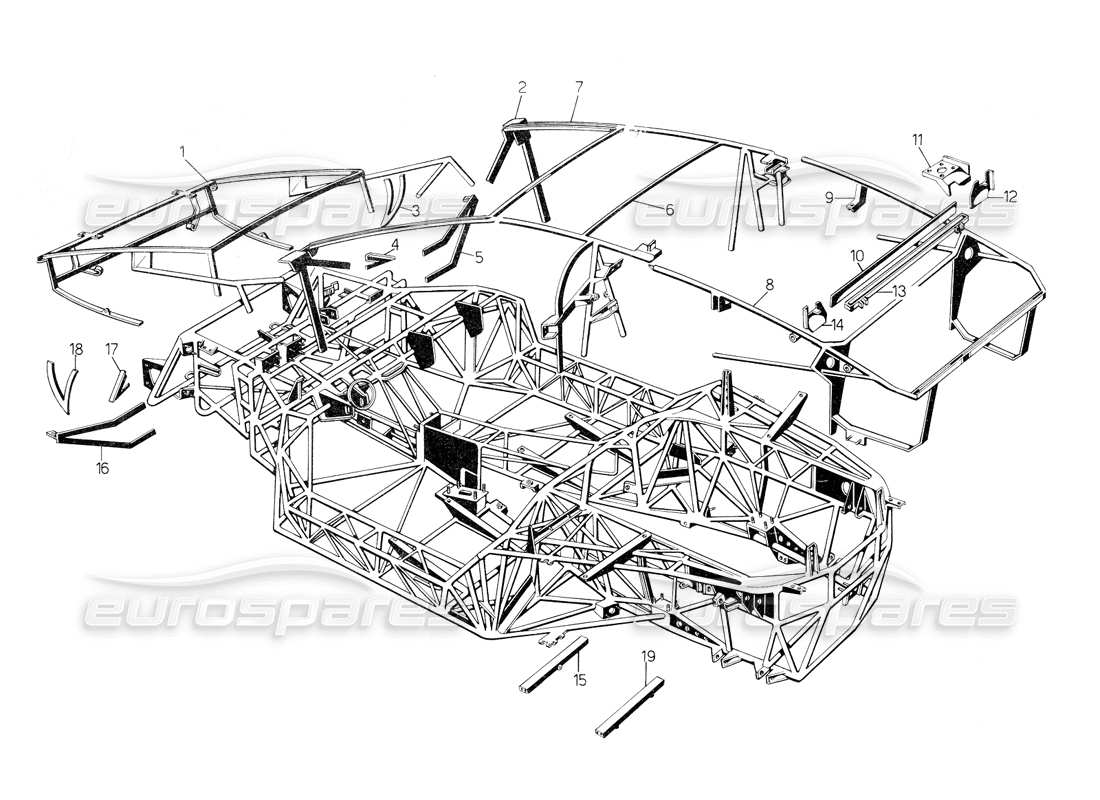 lamborghini countach 5000 s (1984) chassis parts diagram