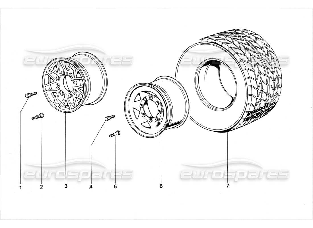 lamborghini lm002 (1988) rims and tyres part diagram