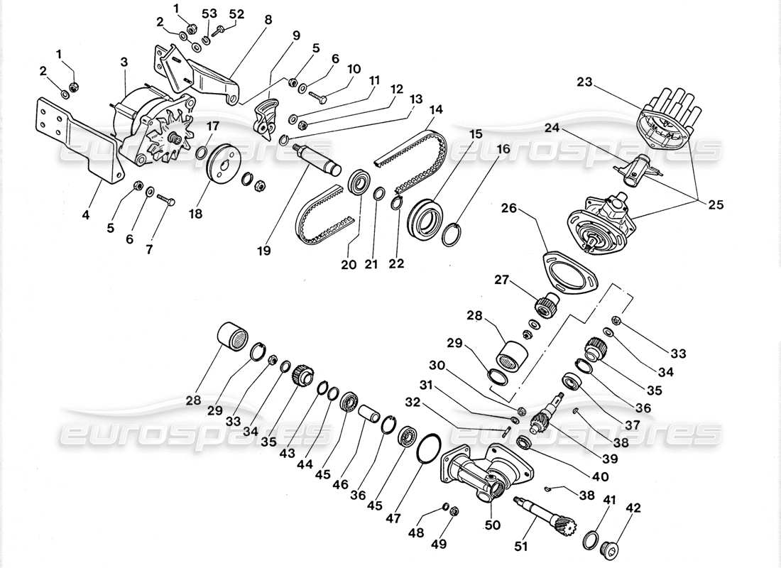 lamborghini lm002 (1988) alternator ignition distrib part diagram