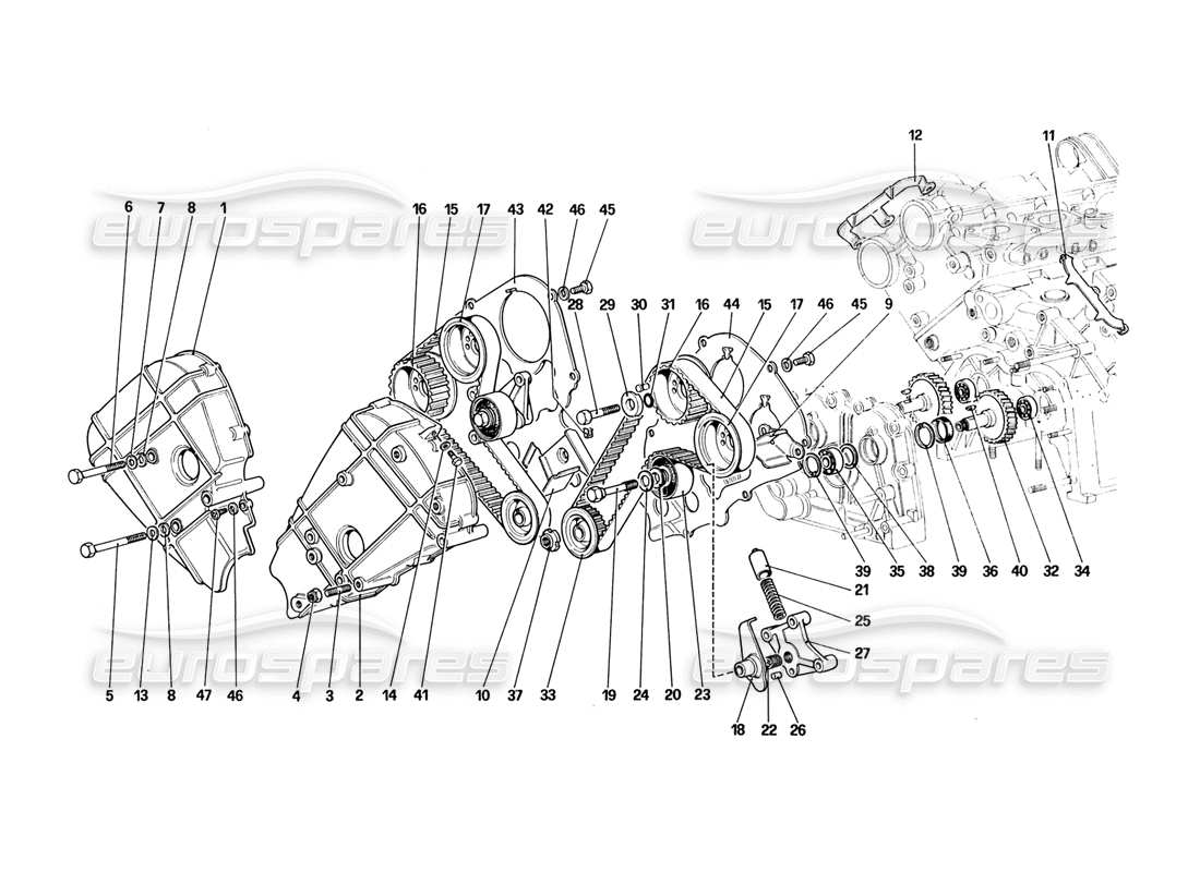 ferrari 328 (1988) timing syster - controls part diagram