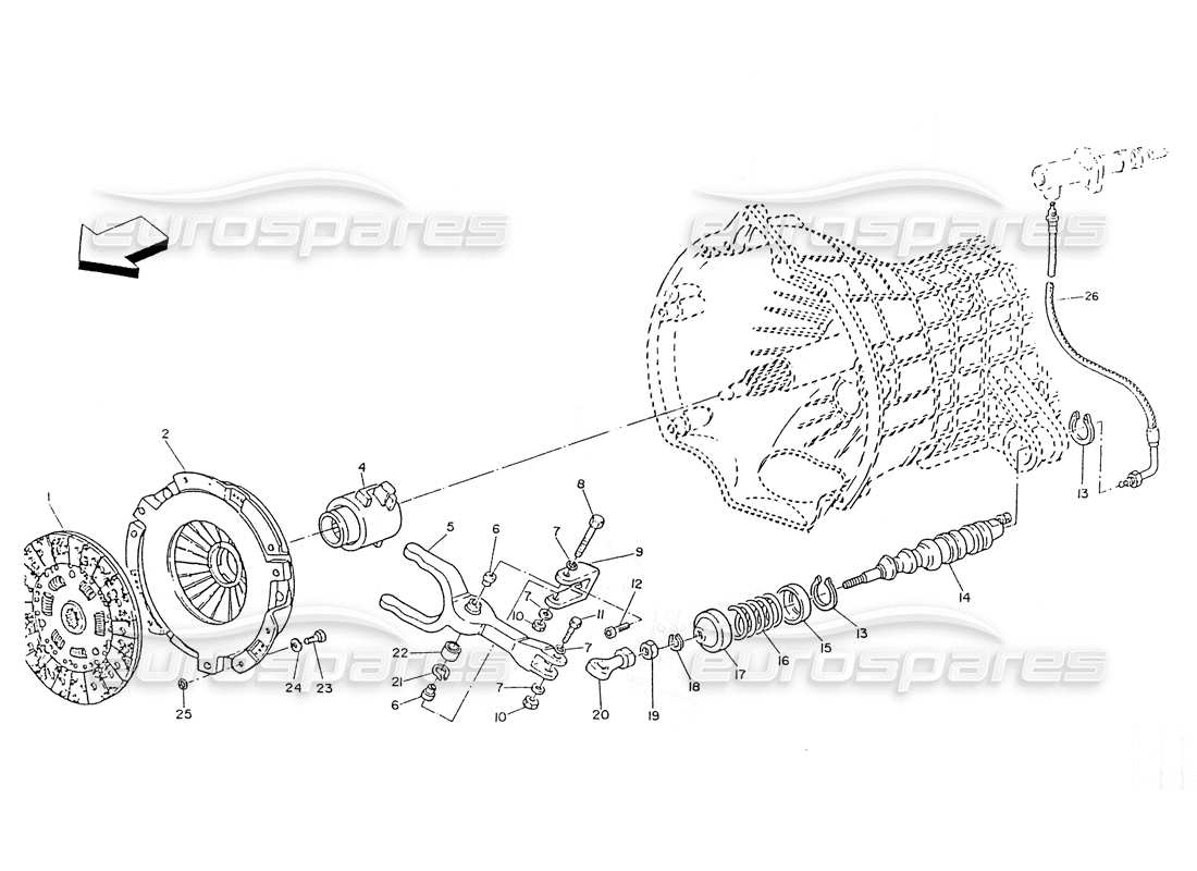 maserati ghibli 2.8 (non abs) clutch parts diagram