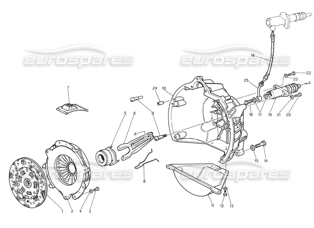 maserati biturbo spider clutch part diagram