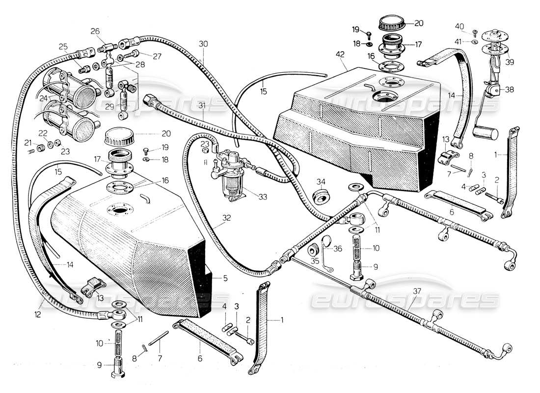 lamborghini countach lp400 fuel system parts diagram