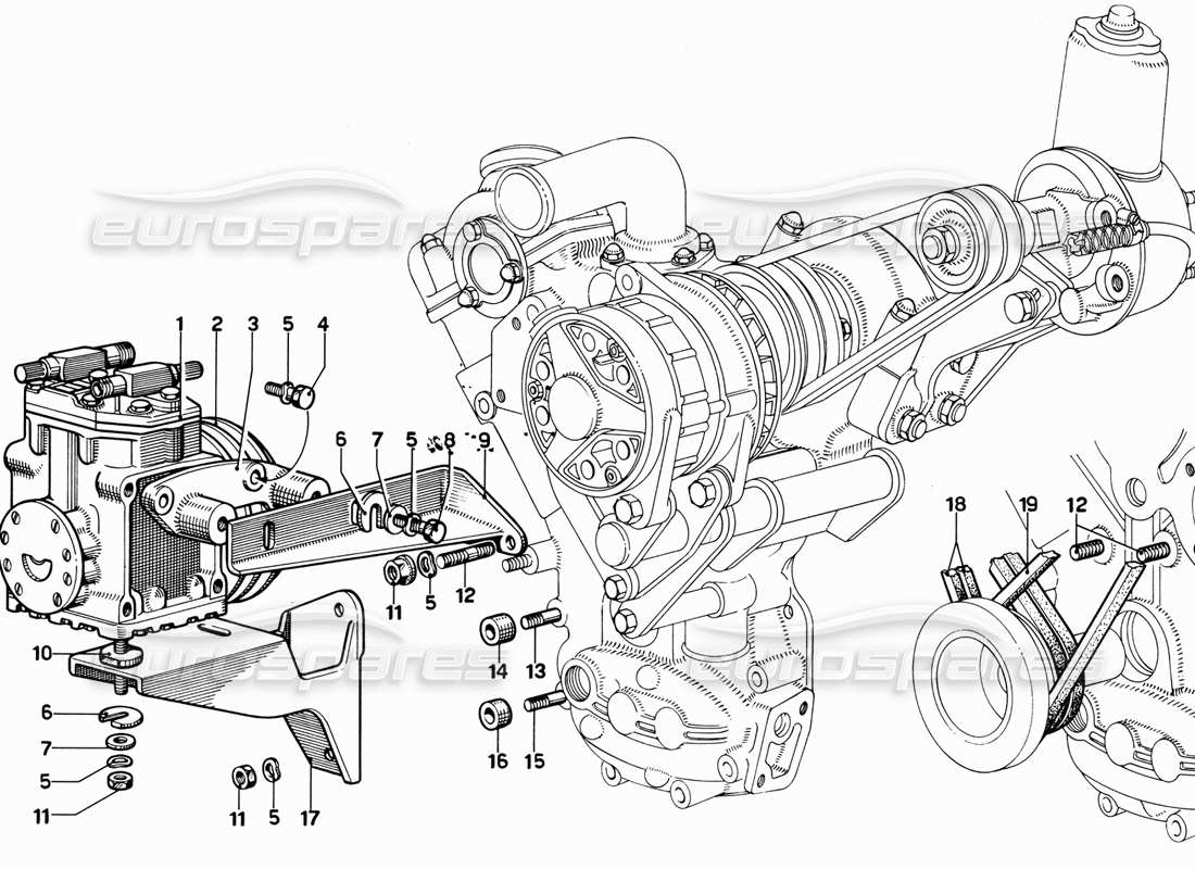 ferrari 365 gt 2+2 (mechanical) air conditioning parts diagram