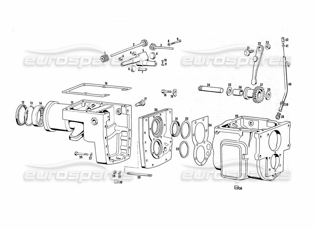 maserati indy 4.2 transmission housing parts diagram