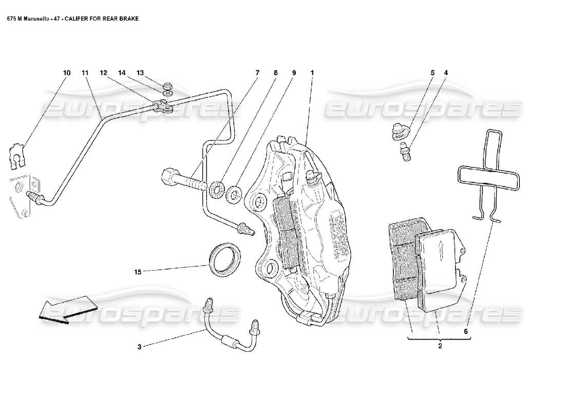 ferrari 575m maranello caliper for rear brake parts diagram