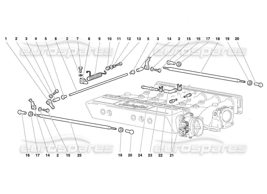 lamborghini diablo vt (1994) accelerator cables parts diagram