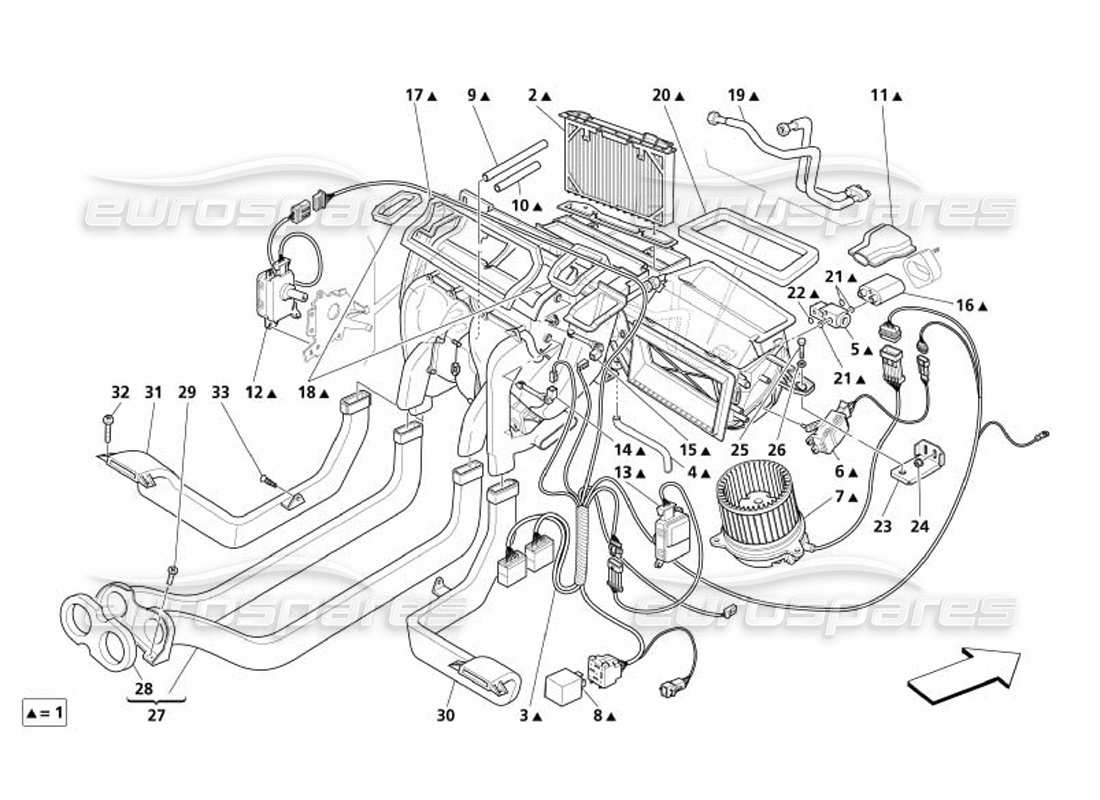 maserati 4200 coupe (2005) evaporator group parts diagram