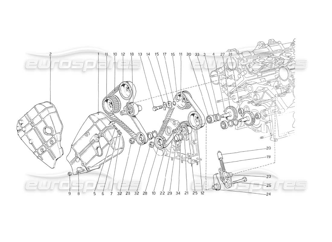 ferrari 208 gt4 dino (1975) timing system - controls part diagram