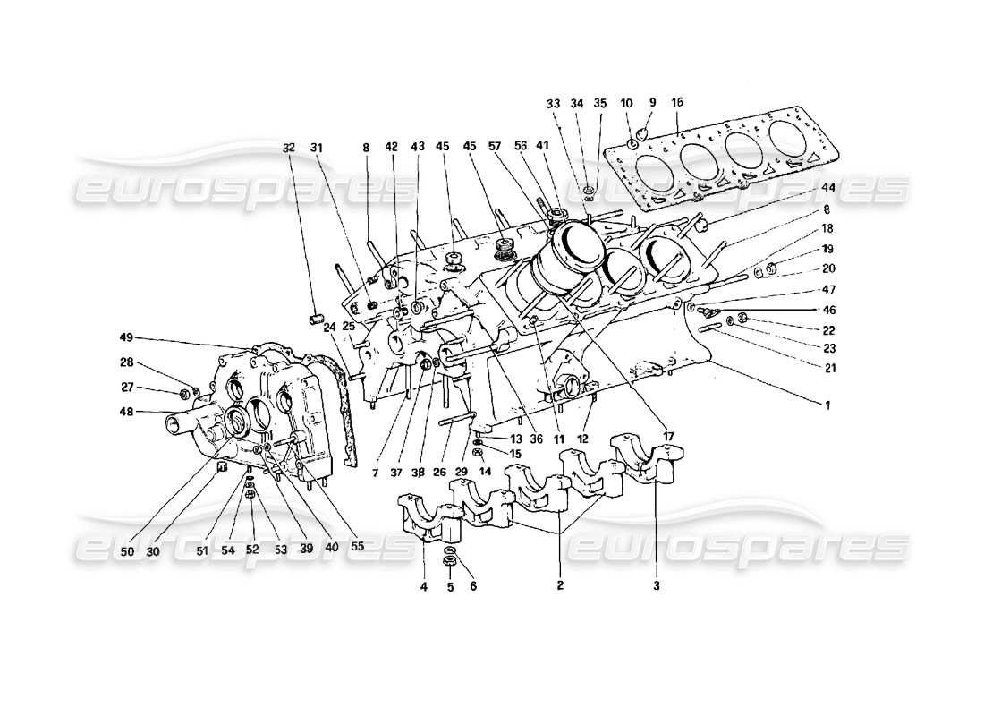 ferrari 308 quattrovalvole (1985) crankcase parts diagram