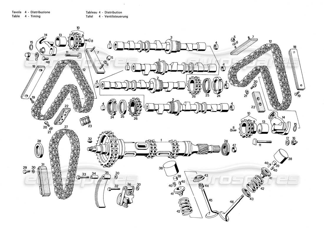 maserati merak 3.0 timing parts diagram