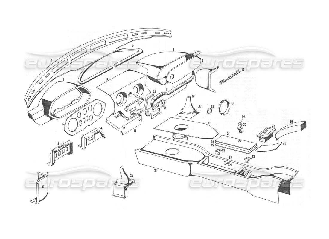 maserati indy 4.2 internal upholstery parts diagram