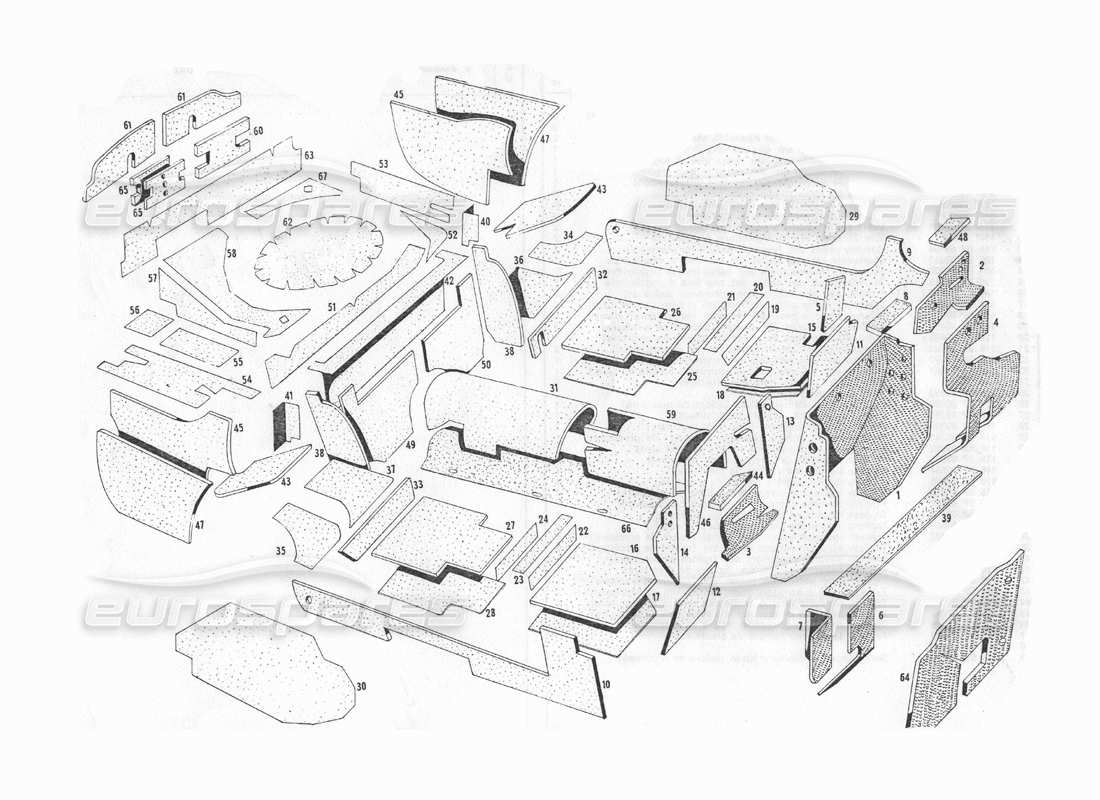 maserati indy 4.2 insulation 1a tp. parts diagram