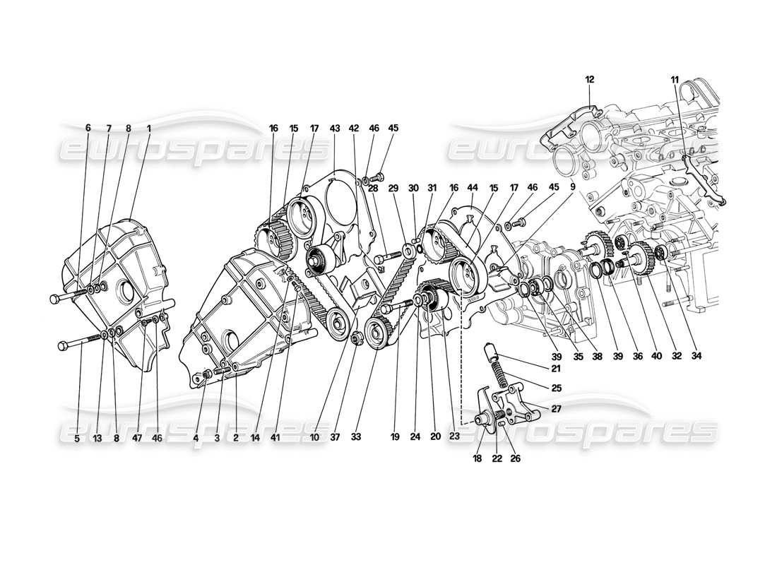 ferrari mondial 3.2 qv (1987) timing system - controls part diagram