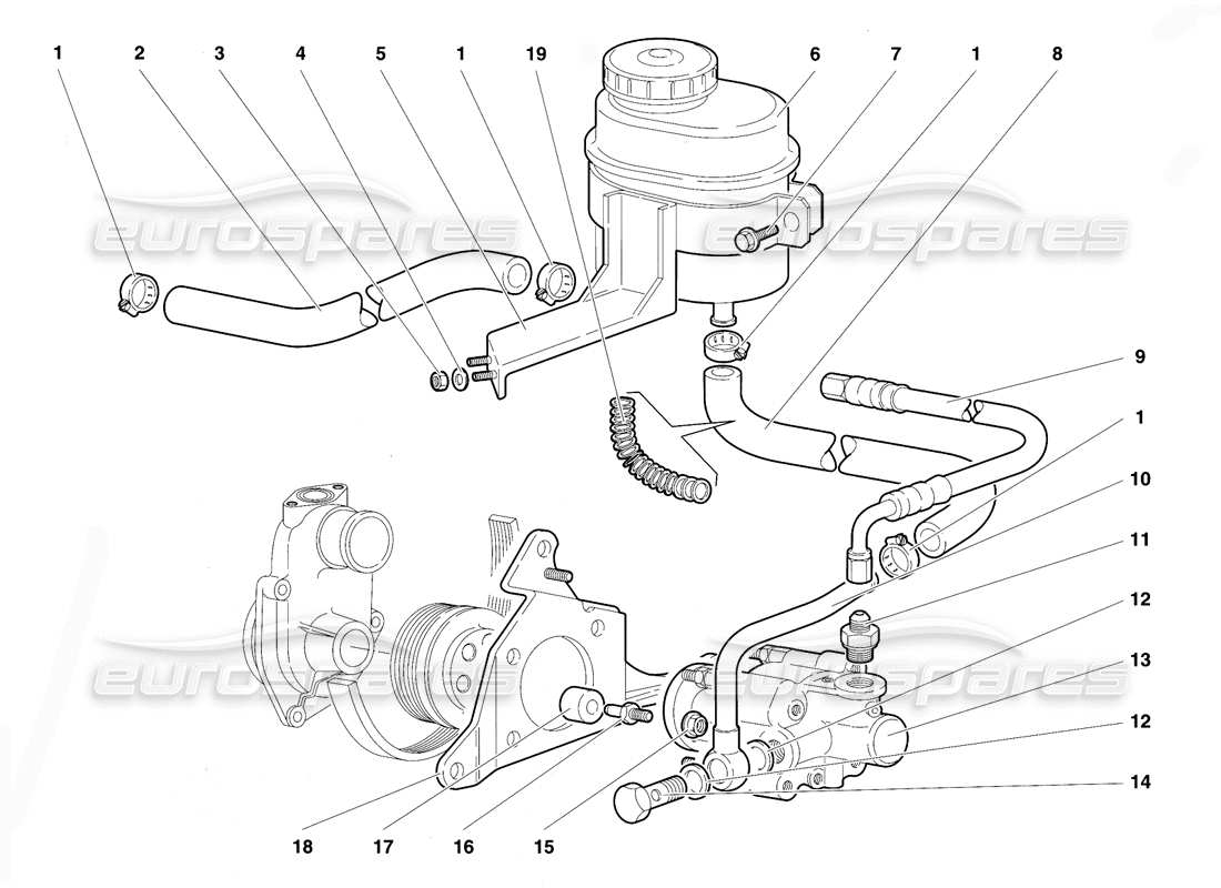 lamborghini diablo vt (1994) steering part diagram