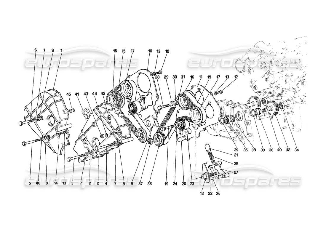 ferrari 288 gto timing system - controls parts diagram