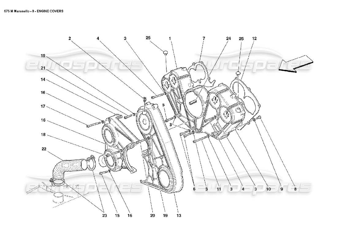 ferrari 575m maranello engine covers parts diagram