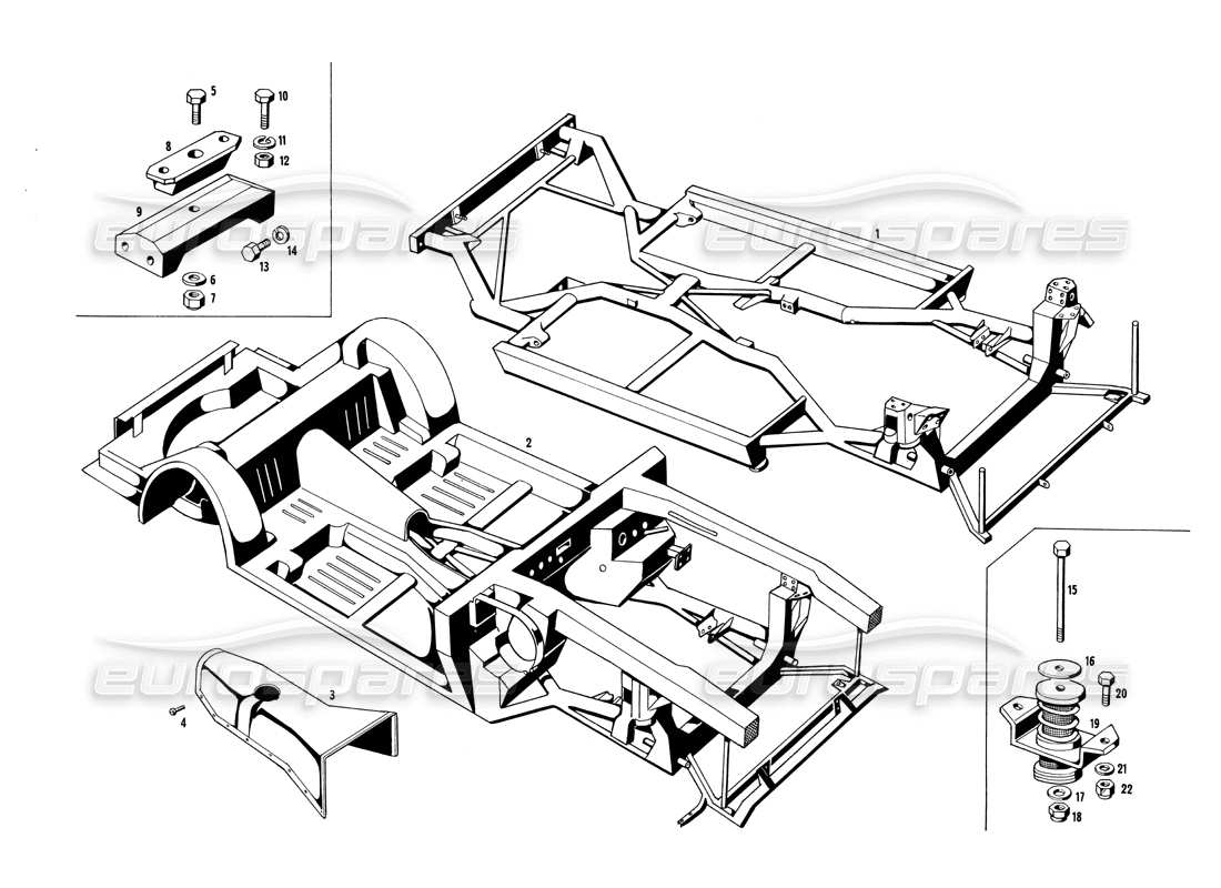 maserati ghibli 4.7 / 4.9 frame parts diagram