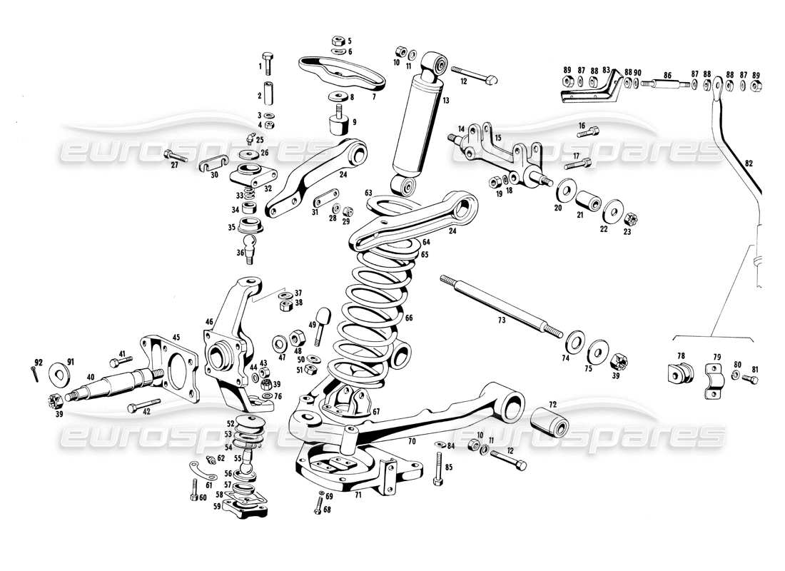 maserati ghibli 4.7 / 4.9 front suspension part diagram