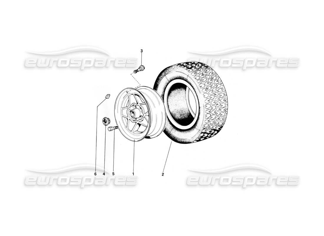 ferrari 400i (1983 mechanical) wheels part diagram