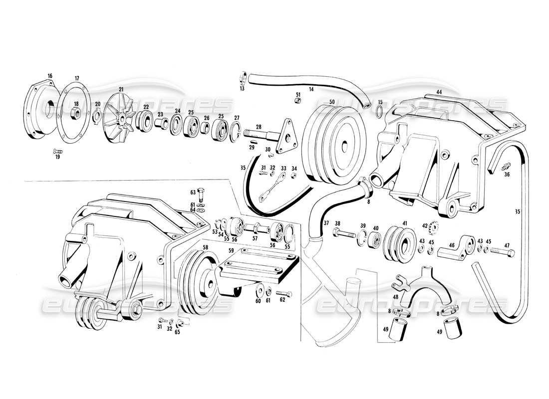 maserati ghibli 4.7 / 4.9 engine cooling parts diagram