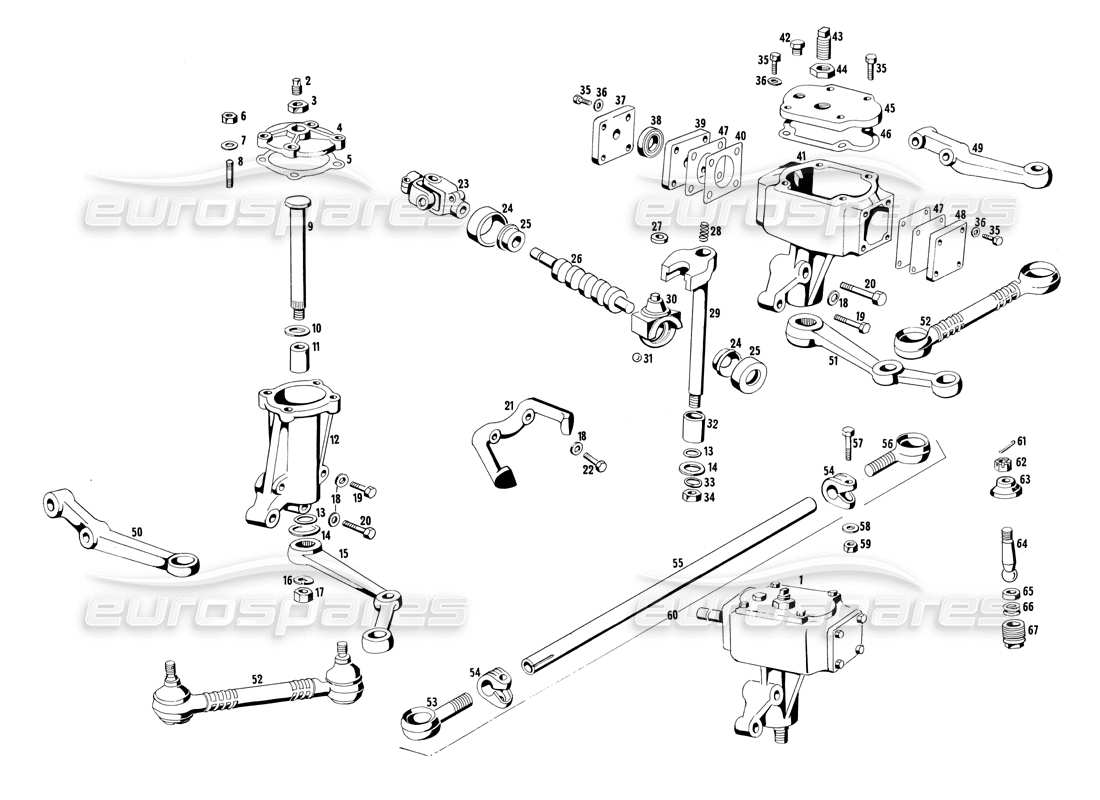 maserati ghibli 4.7 / 4.9 tie rods part diagram