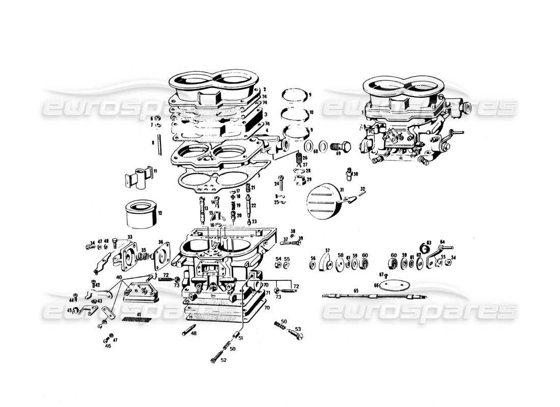 maserati bora carburatore parts diagram