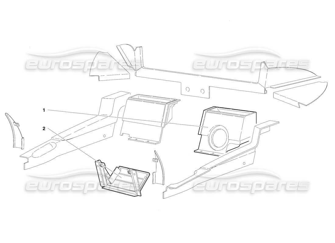 lamborghini diablo vt (1994) passenger compartment trim (valid for rh d. version - april 1994) parts diagram